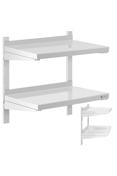 Royal Catering Raft dublu reglabil pentru catering, suspendat pe perete, STEEL, 60 x 40 cm