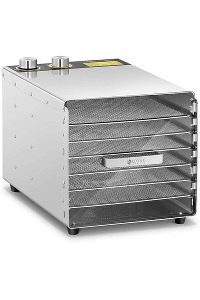 Royal Catering Deshidratator alimentar profesional pentru ierburi, fructe, ciuperci, 6 rafturi, 500 W