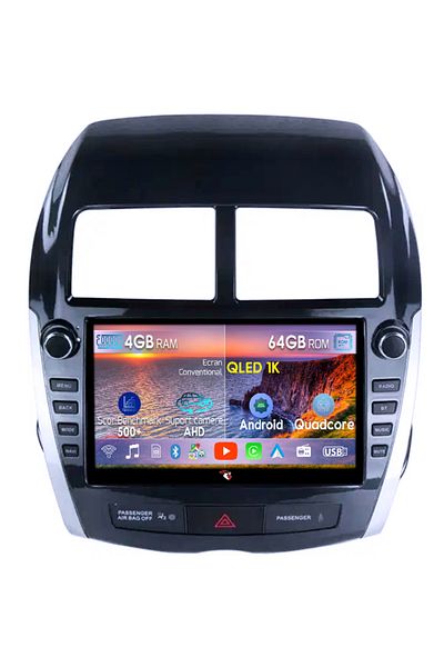 navi-it Navigatie dedicata Mitsubishi ASX 2010-2016, 4GB RAM 64GB ROM, Octacore, Android 14, Display QLED 1K