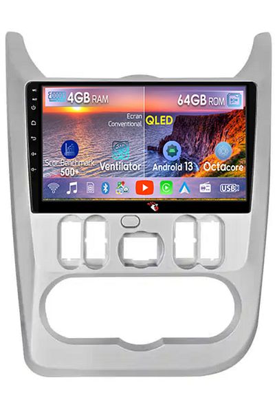 navi-it Navigatie dedicata Renault Logan 2009-2015, 4GB RAM 64GB ROM, Octacore, Android 13, Display QLED 9",