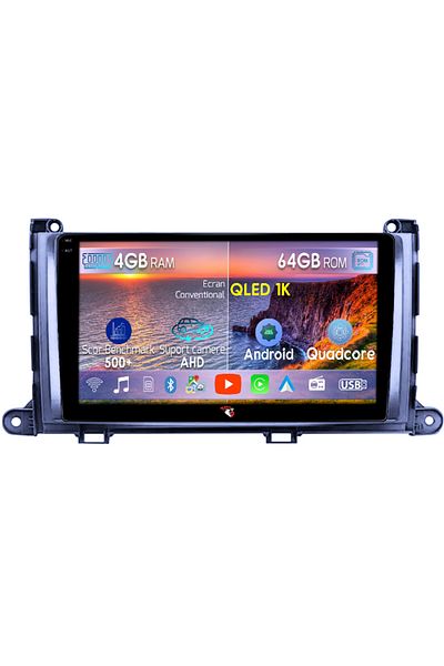 navi-it Dedicated navigation for Toyota Sienna 2009-2014, 4GB RAM 64GB ROM, Octacore, Android 14, QLED 1K display