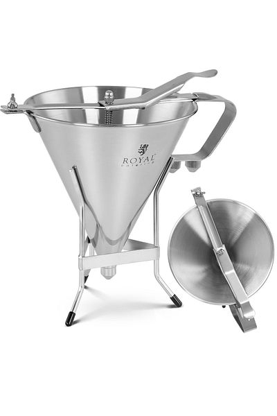 Royal Catering Pistolet dyspenser do sosów kremów na stojaku ze stali nierdzewnej + 3 dysze 1.8 l