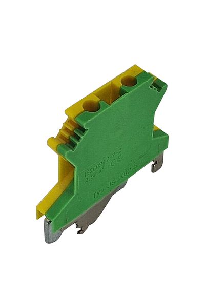 flores Rail-mounting string clamp, yellow/green, 2.5 mm², 10 pcs / set