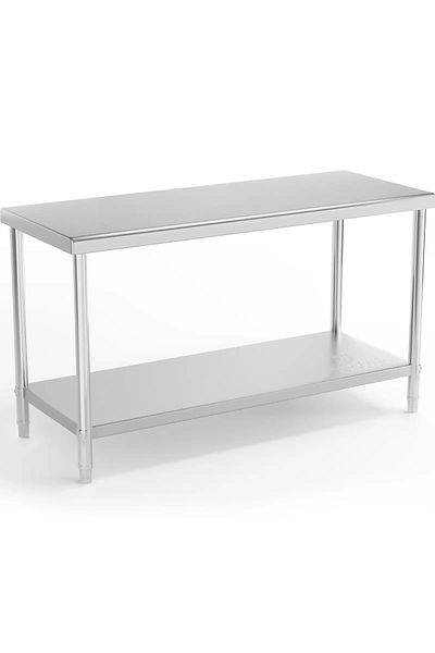 Royal Catering Stół blat roboczy centralny stalowy z półką 150 x 60 cm do 230 kg