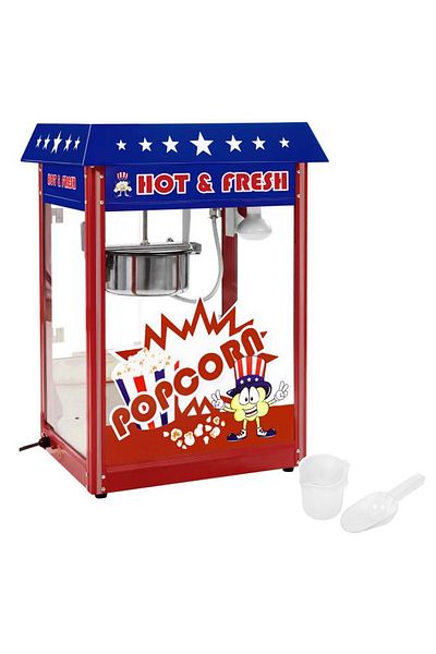 Royal Catering Maszyna do popcornu z niebieskim daszkiem TEFLON 1600W