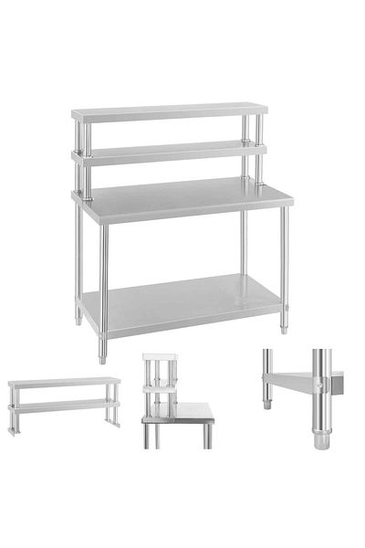 Royal Catering Stół roboczy gastronomiczny ze stali nierdzewnej z nadstawką 120x60cm