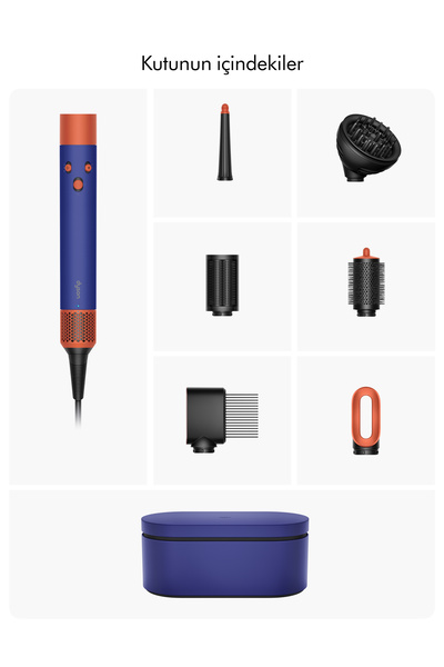 DYSON Airwrap i.d.™ saç şekillendirme ve kurutma seti - Kıvırcık+Bukleli (Vinca mavisi/Topaz)