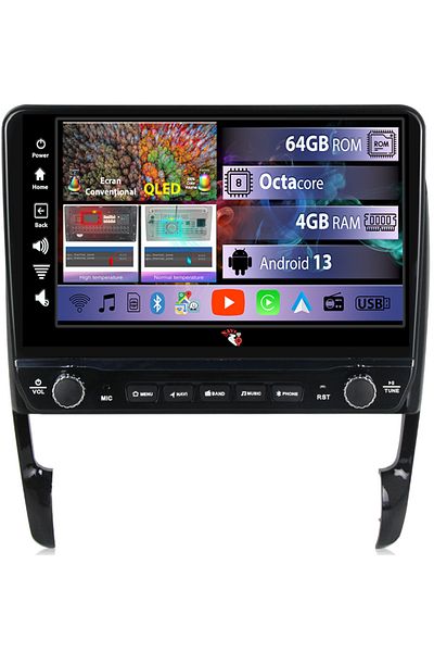 navi-it Dedicated navigation Cayenne 2002-2010 with rotary buttons model 2024, 4 GB RAM 64 ROM, Quadcore, Andr