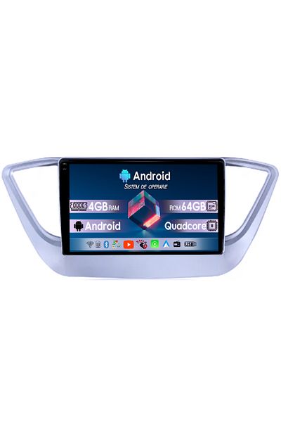 navi-it Navigatie dedicata Hyundai Verna 2017-2018, 4GB RAM 64GB ROM, Quad Core, Display 9" QLED 1K, Carplay