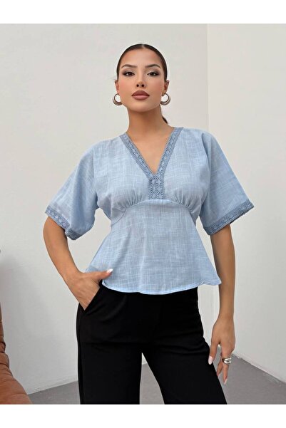 Mistix dantel detaylı bluz