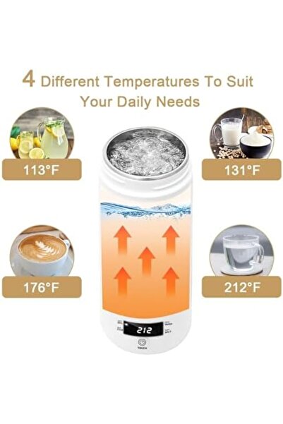 Generic Portable Electric Kettle 450ML - Mini Hot Water Boiler Kettle with 4 Temperature Settings