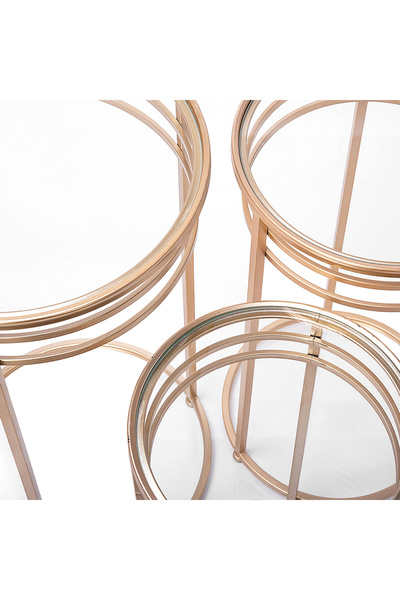 homez 3-Piece gold metal side table of different sizes