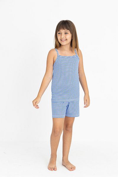 GRI MOR TEKSTIL SET Pijama FETE CU BRETELE BUMBAC