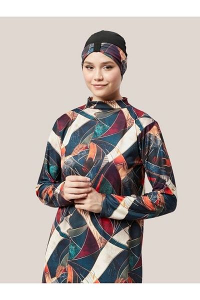 Fitsauna Πλήρως κλειστό απωθητικό νερού Quick Dry Hijab Μαγιό Σετ Beach Model 1032
