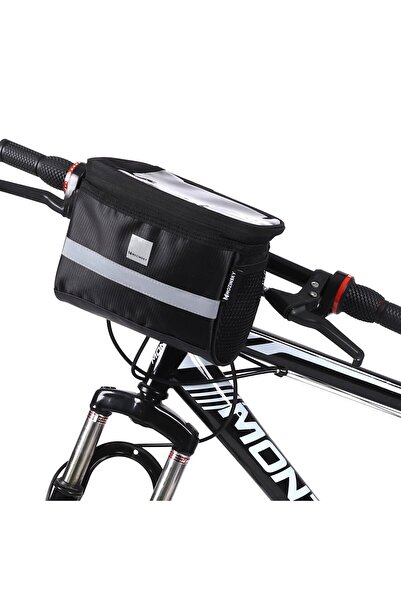 WOZINSKY Geantă ghidon bicicletă cu husă telefon 2 l neagră