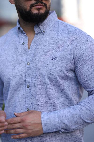 Klothy Men's Linen Blend Slim Fit Shirt 2430