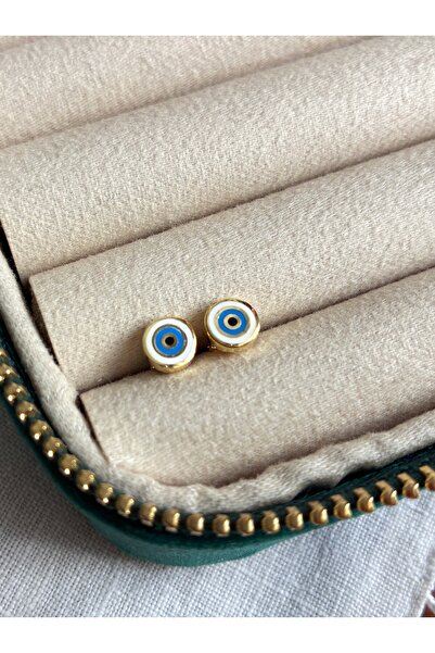 Miltonia 925s Nazar Boncuğu Çocuk Küpe Altın Kaplama