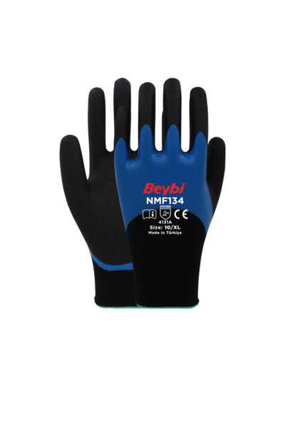 Beybi NMF134 Double Mikro 3/4 Nitril Kaplı Eldiven No:10