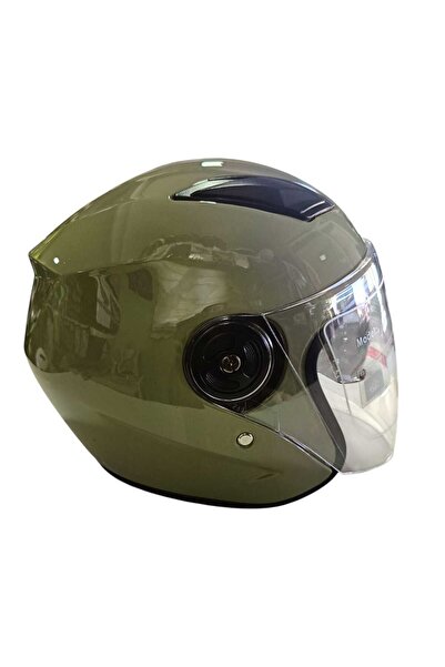 Ece GÜNEŞ VİZÖRLÜ AÇIK MOTOSİKLET KASKI (HAKİ YEŞİL)