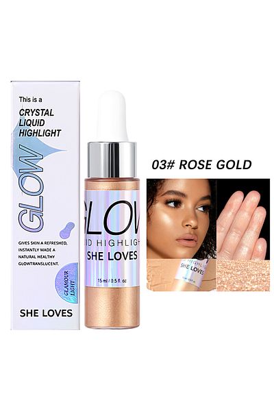SHELOVES Liquid Highlighter, Shimmer Glitter Body Oil, Waterproof High Shiny Illuminator 15ml