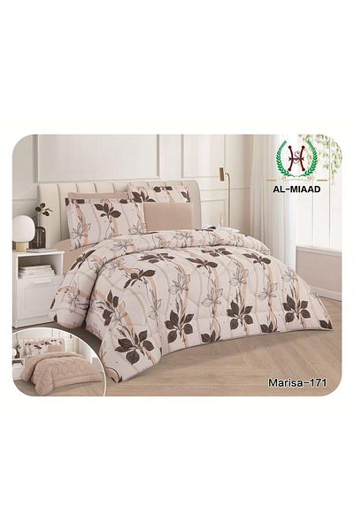 miral طقم مفرش سرير صيفي نفرين 6 قطع – لحاف ناعم مشجر مع شرشف مغاط كامل – مقاس 220×240 سم