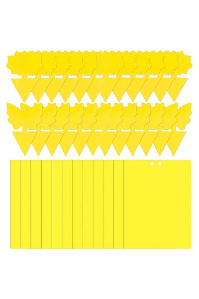 OEM Set of 36 fly trap stickers, 13 x 8 cm, 20 x 15 cm, adhesive, yellow