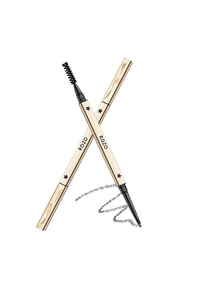 Ro&Zo Small Gold Diamond Eyebrow Pencil with Spiral Brush, Long Lasting Waterproof Brow Pencil