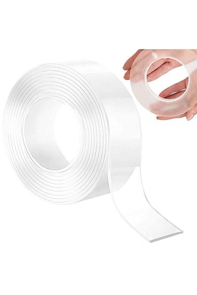 OEM Bandă dublu adezivă din silicon LUNA LUX – 3m x 1,8cm x 2mm, lavabilă și reutilizabilă