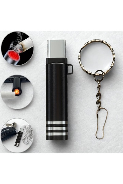 Store Siyah Type C Çakmak Yeni Nesil Tak Çalıştır Telefon Ile Çalışan Çakmak Usb Girişli Elektronik Çakmak