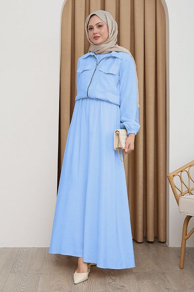 InStyle Rochie cu fermoar cu jachetă Baby Blue