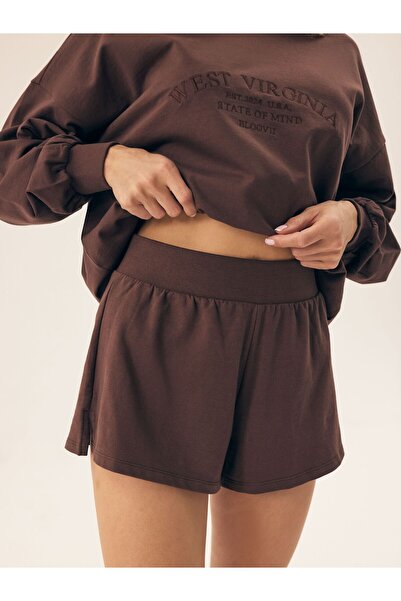 Bloovii Women's Sweatshorts 100% Cotton Shorts with Side Slits Casual Loungewear | Mindset