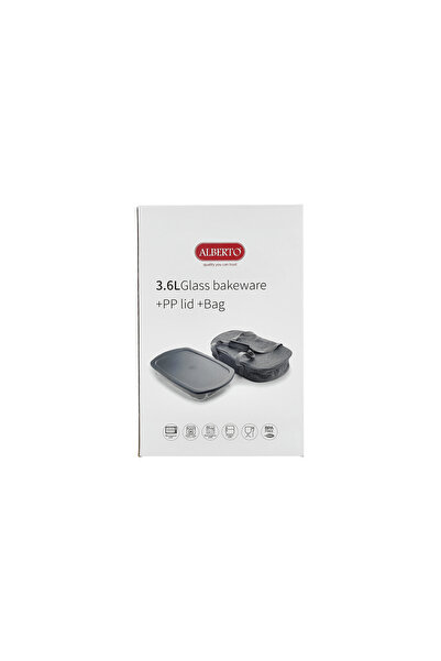Alberto طبق فرن زجاجي شفاف سعة 3.6 لتر