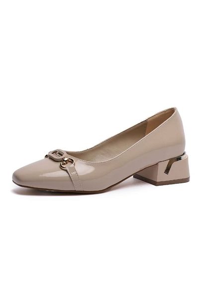 KUUM LONDON K14525729 Beige Patent Leather Premium Women's Shoes