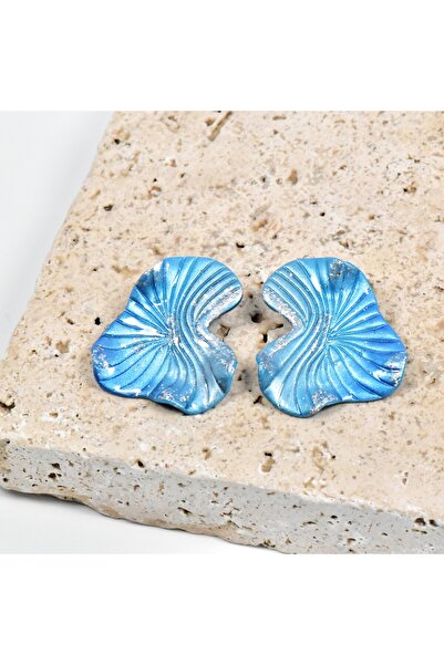 NARRU Cercei lucrati manual, bleu si argintiu, Antheia 23
