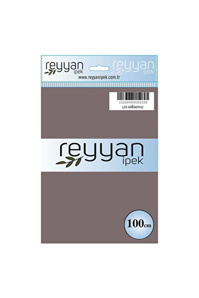 REYYAN İpek Düz Renk Yazma 100cm 125 Gri (Koyu) Tekli Poşet Yazma
