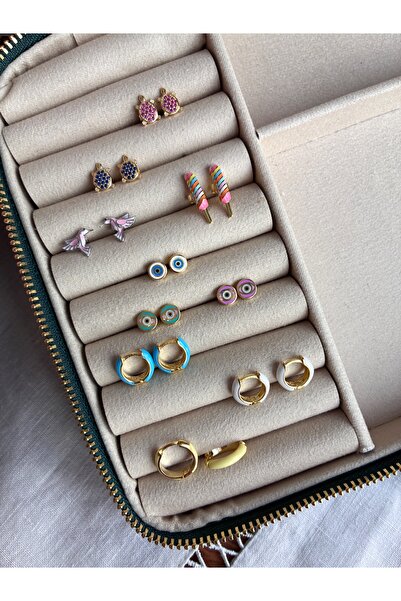 Miltonia 925s Nazar Boncuğu Çocuk Küpe Altın Kaplama