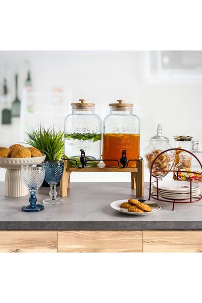 Alberto glass juice dispenser with base 2 pcs