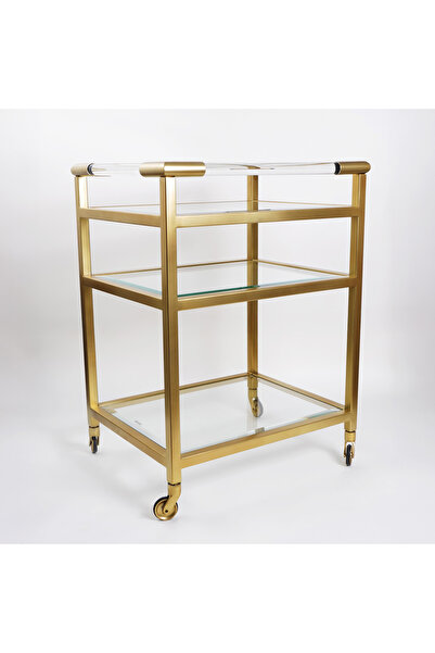 homez Serving Trolley Antique 60*48*78Cm, Gold