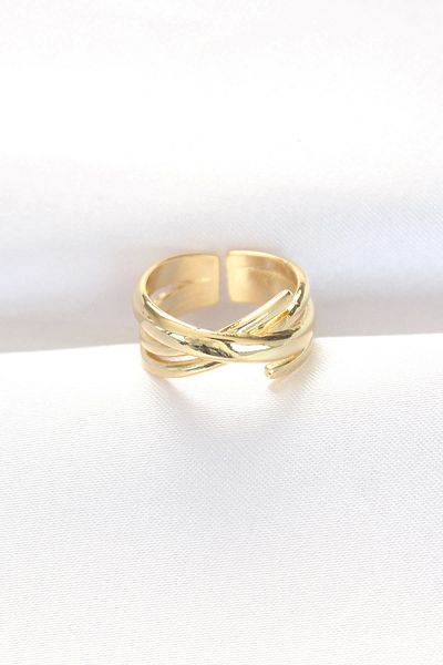 shopwave Thick Gold Color Adjustable Ring