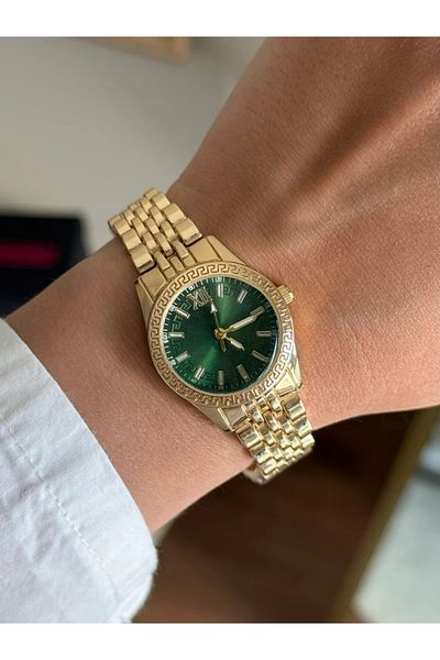 RoseandRoses Vercene Original Model Equivalent Women's Wristwatch Gold (Green Dial)