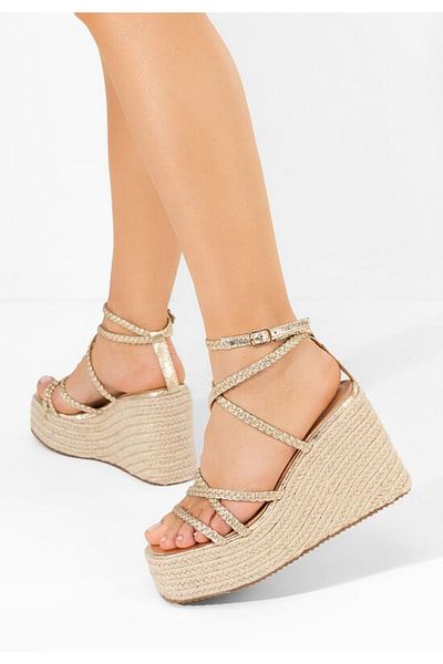 B T Shoes Barnissa gold platform sandals