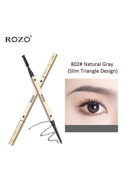 Ro&Zo Small Gold Diamond Eyebrow Pencil with Spiral Brush, Long Lasting Waterproof Brow Pencil