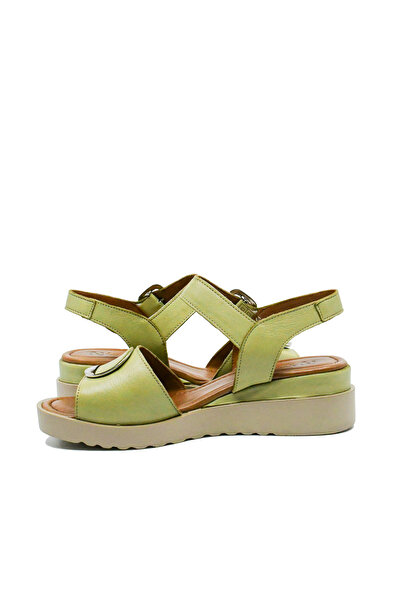Anna Viotti women's sandals with strap, light green, made of genuine leather