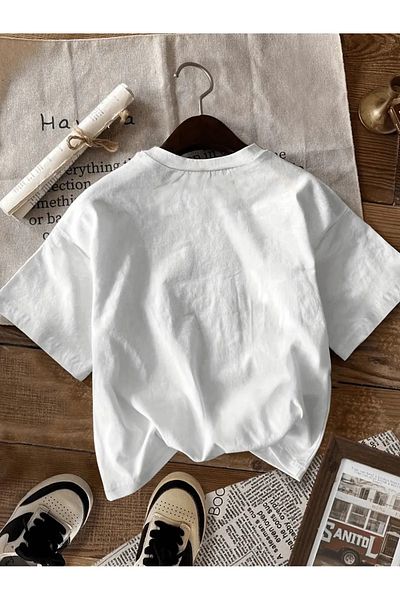 aynewmoda Cherry Printed Short Sleeve Round Neck T-Shirt