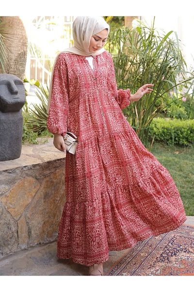 Oxygen Scarfs Women's Vienna Hijab Dress - 1209 - Tile
