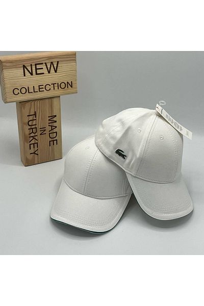NO BRAND Unisex White Sports Hat – Small Figure Embroidery Detail