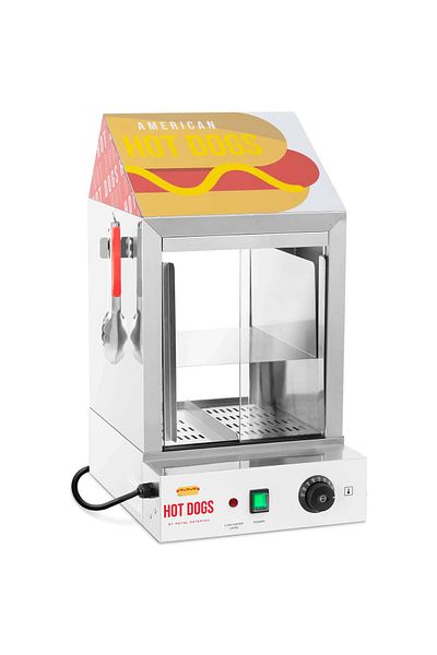 Royal Catering Vitrină încălzitoare pentru 100 de hot dog-uri, cârnați, 25 de chifle, 1000W