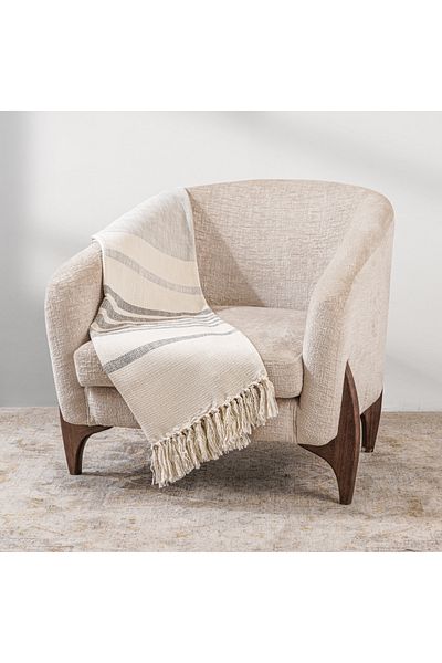 Boutique Blanche Texture woven throw 130*170cm grey