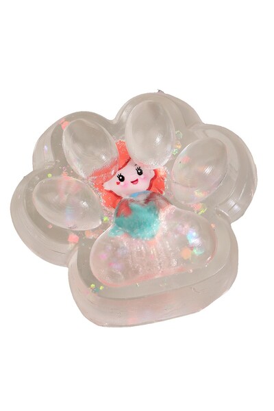 Teo Jucarie Antistres Squishy, , Labuta de Pisica Pufoasa, cu Revenire Lenta, 7 x 6.5 cm, Model Printes