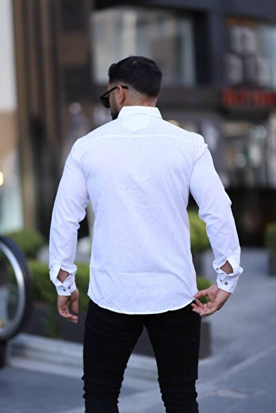 Klothy Férfi lenvászon kevert karcsúsított ing 2430